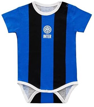 Inter , Body Neonato, Righe Nerazzurre e Logo Unisex-Bimbi 0-24, 18 Mesi