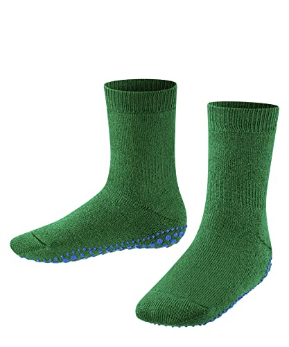 Falke Catspads K HP cotone lana con suola in gomma 1 paio, Calze da casa Unisex Bambini, Verde (Grass Green 7290), 27-30
