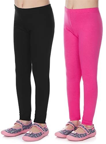 Merry Style Leggings Lunghi Bambina e Ragazza MS10-130 (Nero/Rosa (2Pack), 140 cm)