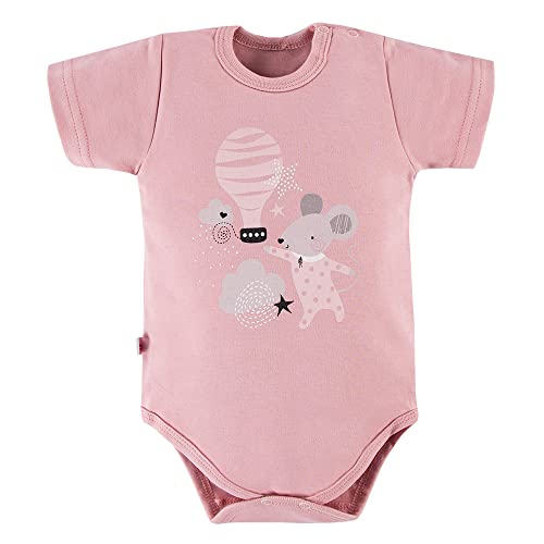 eevi Mellow body a maniche corte per bambini da 9 mesi a 3 anni realizzato in tessuto di maglia di cotone 100% morbido taglia 86 rosa