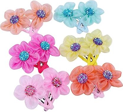 FRCOLOR 28 Pezzi Barrette Per Bambini Forcine Per Spilla a Fiocco Bambino Papillon Fiore Di Strass