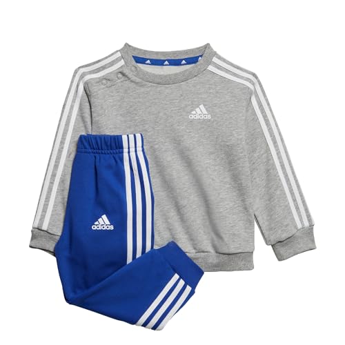 Adidas Essentials 3-stripes Jogger Set Kids Tuta, Medium Grey Heather / White, 12-18 mesi Unisex Bimbi 0-24
