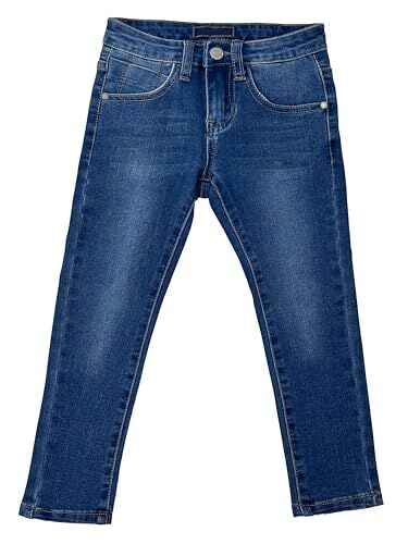 TMK Jeans Lunghi per Bambini, Pantalone Jeans da Ragazzi in Vita Elasticizzata, Pantaloni Denim Blu Junior 4-14 Anni (cod. 2300) (10 Anni, Jeans-2359)