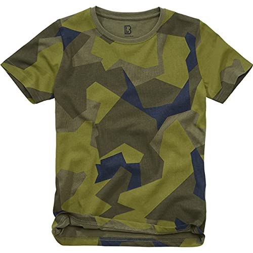 Brandit Kids T-Shirt, T-shirt Unisex Bambini e Ragazzi, Multicolore (Swedish Camo), M 134