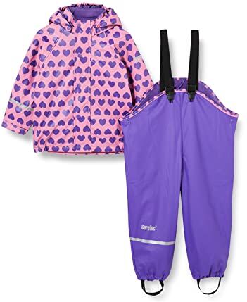 CareTec Rain Suit PU w. fleece , Impermeabile e pantaloni impermeabili Bambine e ragazze, Rosa Chateau Rose (570), 3 anni