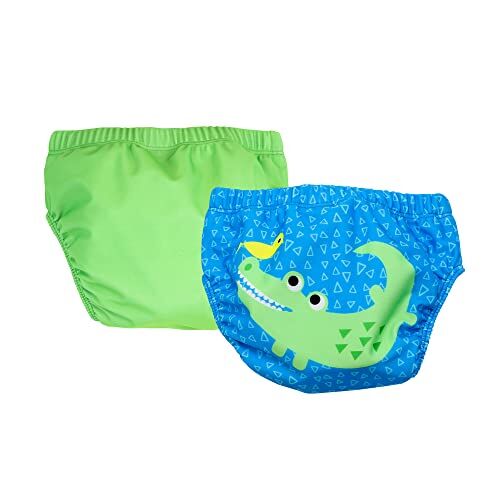 Zoocchini Costumino contenitivo neonato bambino pacco da 2 pezzi Alligatore Blu/verde 2-3 Anni 13/16 kg