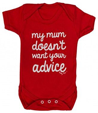 Baby Moo's Baby Moo gilet 'My MUM doesn' t want your Advice' completino/divertente bambino/ragazzo o ragazze tutina Baby Gift rosso Red 6-12 mesi