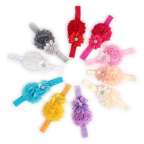 ibasenice 10 Traceless Head Strap Elastico Per La Testa Della Cinghia Arco Della Doccia Ragazze Fasce Per La Testa Del Fiore Per I Bambini Del Fiore Di