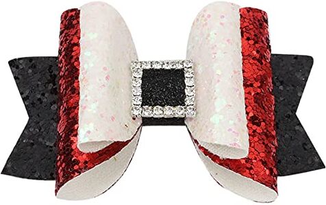 AUSUB Fiocchi di Natale, Bambino HairGrips Headwear 3 "Glitter Capelli clip Capelli natalizi Capelli Accessori Perni for neonate Cartoon DuckBill Clips,Ornamenti Della Corona (Colore : 24)