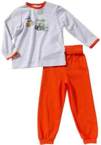 Sanetta Pigiama a due pezzi lungo a righe, bambino, Arancione (Orange (10)), 104