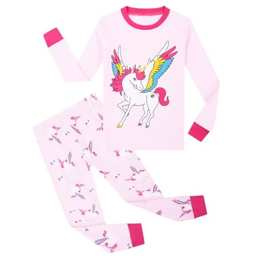 MIXIDON Bambine 2 Pezzi Pigiama a Maniche Lunghe per Ragazze Pajama Set 100% Cotone 2-12 Anni (11 Anni, Pattern 13)