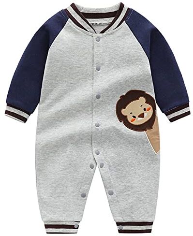 Minizone Bambino Pagliaccetto in Cotone Ragazze Ragazzi Pigiama Tutina Fumetto Outfits, 3-6 Mesi