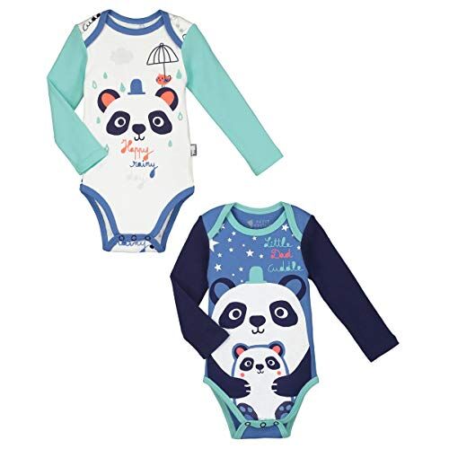 Petit Béguin Set di 2 body a maniche lunghe Bambino Ragazzo pandalapin – Taglia – 24 mesi (92 cm)