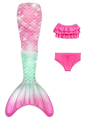 shepretty Coda di Sirena con Bikini per Bambina Set Bikini.,wpR1,110
