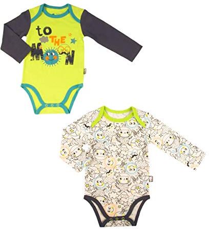 Petit Béguin Set di 2 body Bambino Ragazzo Maniche Lunghe sognatore – Taglia – 6 mesi (68 cm)