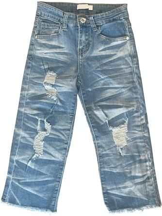 TMK Jeans Lunghi per Bambini, Pantalone Jeans da Ragazzi in Vita Elasticizzata, Pantaloni Denim Blu Junior Bambine Ragazze (cod. 2300) (4 Anni, Jeans-9493)