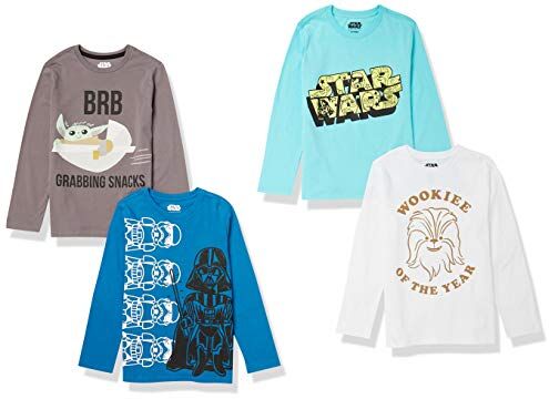 Amazon Essentials Disney   Marvel   Star Wars Maglie a maniche lunghe (precedentemente Spotted Zebra) Bambini e ragazzi, Pacco da 4, Star Wars, 2 anni