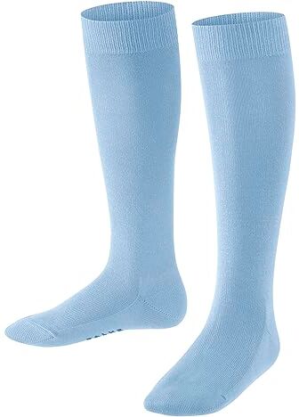 Falke Family K KH cotone sostenibile al ginocchio tinta unita 1 paio, Calzini lunghi Unisex Bambini, Blu (Crystal Blue 6290) nuovo ecologico, 23-26