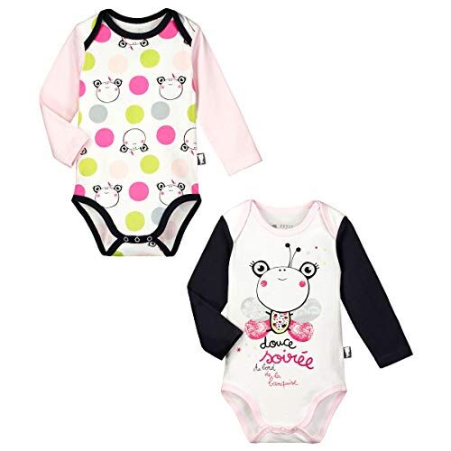 Petit Béguin Set di 2 body a maniche lunghe Bambino Ragazza Dolce – Taglia – 12 mesi (80 cm)