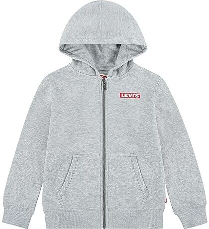 Levis LVN BOXTAB Full Zip Hoodie, Felpe con Cappuccio Bambini e Ragazzi, Grigio (Grey/Heather), 3 Anni