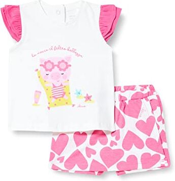 Chicco , Completo Neonata con T-shirt e Pantaloncini Corti, con Apertura sulla Schiena con Bottoncini, con Grafiche Moderne e alla Moda, in Cotone, Lavabile in Lavatrice, 0-24 Mesi, Designed in Italy