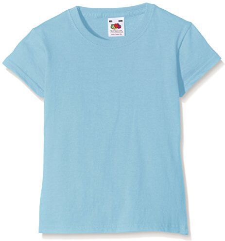 Fruit of the Loom Valueweight, T-Shirt Bambina, Blu (Sky Blue), 14-15 anni (Dimensioni Produttore:36)