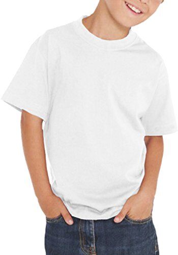 Fermento Italia Maglietta T-Shirt Bimbo Bimba 100% Cotone 150 Grammi JHK MOD. TSRB TSRK 150 (9-11 Anni, Bianco)