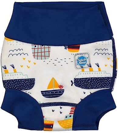 Splash About Happy Nappy Pannolino da Nuoto Riutilizzabile, Tug Boats, 0-3 Mesi