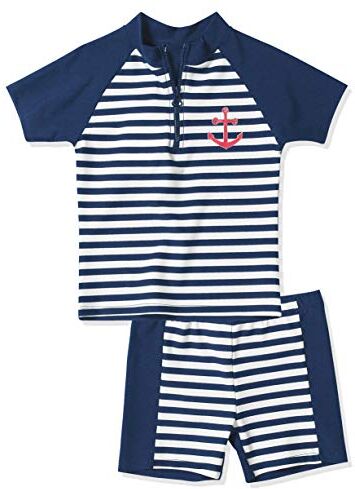 Playshoes Set da bagno con protezione UV, Maglietta da bagno in due pezzi, pantaloncini da bagno, costumi da bagno Unisex Bambini e ragazzi, Marittimo, 74/80