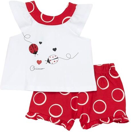 Chicco , Completo Neonata con T-shirt e Pantaloncini Corti, con Apertura sulla Schiena con Bottoncini, con Grafiche Moderne e alla Moda, in Cotone, Lavabile in Lavatrice, 0-24 Mesi, Designed in Italy