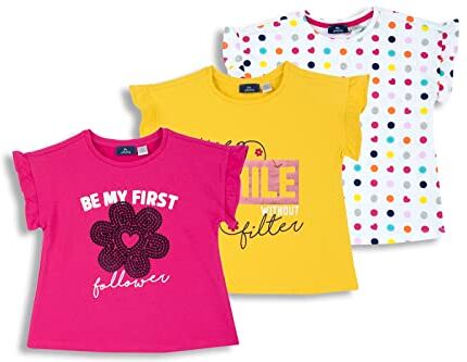 Chicco Set T-shirt Con Maniche Corte in cotone, Magliette Bambine e ragazze, Giallo, 3 anni (pacco da 3)