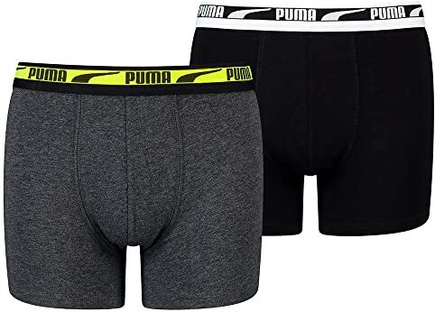 Puma Boys' Multi Logo Boxer 2 Pack Pugile, Black Combo, 146-152 (Pacco da 2) Ragazzi