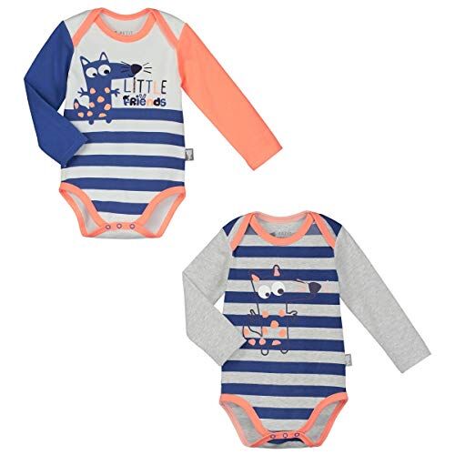 Petit Béguin Set di 2 body a maniche lunghe Bambino Ragazzo Little Friends – Taglia – 6 mesi (68 cm)