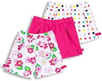 Chicco Set Pantaloncini Corti in cotone, Pantaloni Bambine e ragazze, Fucsia, 2 anni (pacco da 3)