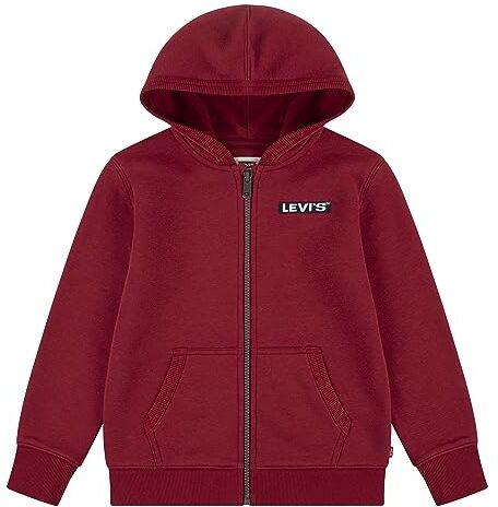 Levis LVN BOXTAB Full Zip Hoodie, Felpe con Cappuccio Bambini e Ragazzi, Rosso (Rhythmic Red), 2 Anni