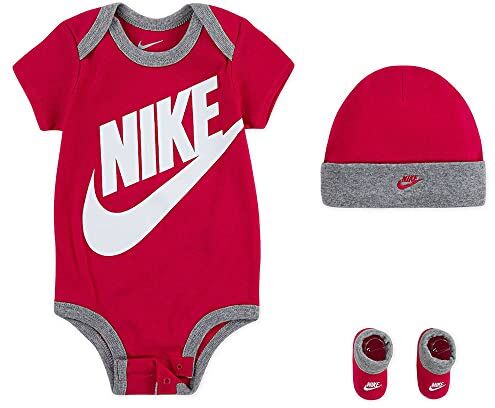 Nike Hat, Bodysuit And Bootie Three Piece Set Calzini, Abbigliamento Sportivo Rosa, 0-6 Mesi Bimbo