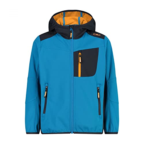 CMP Giacca in light softshell da bambini con cappuccio fisso, Reef-Antracite, 104