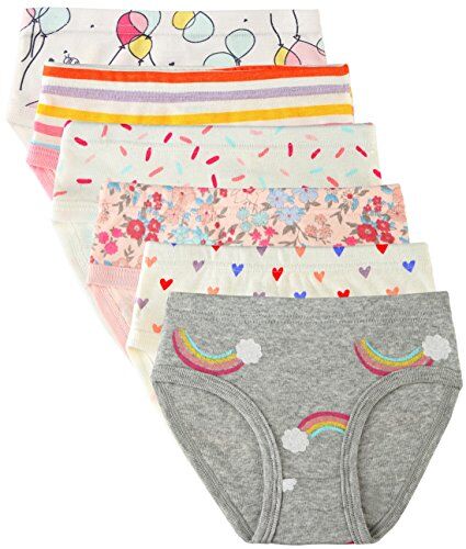 Cotton Talk 6 Pack Little Girl Underwear Cotton Fit Age 1-7, Baby Girls Panties Toddler Girl's Undies (Rainbow, 1-3 Years/Waist 15.6",Height 33"-37")