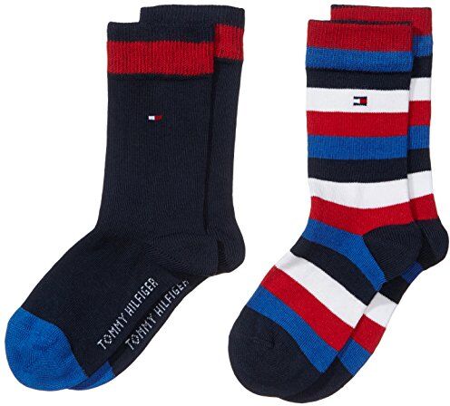 Tommy Hilfiger Clssc Sock 354009001 Calzini, Blu (Midnight Blue), 31-34 Unisex Bambini e ragazzi (Pacco da 2)