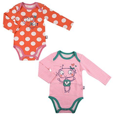 Petit Béguin Set di 2 body Bambino Ragazza Maniche Lunghe Illico – Taglia – 3 mesi (62 cm)