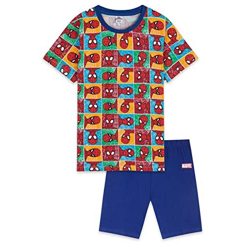 Marvel Avengers Pigiama Bambino Pigiama Spiderman Black Panther Captain America Pigiama Corto Bambino Estivo in Maniche Corte e Pantaloncini Gadget Ufficiale (Multi Spiderman, 4-5 Anni)