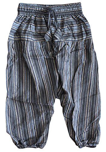 SHOPOHOLIC FASHION Bambini Hippie Harem Larga Boho Pantaloni Hippy Colorati Bambini Retro Comodo Tuta Nero, X-Large