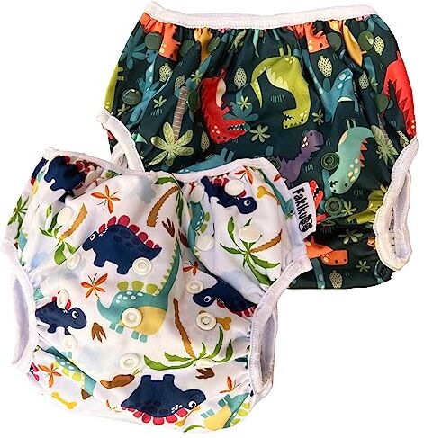 fakiku Costume Contenitivo Neonato Pannolino Costumino Mare Piscina Bimbo Bimba Costumino Lavabile Riutilizzabile Impermeabili 0-36 Cover Pannolini Lavabili Set Mare Bambino Costumi Mare