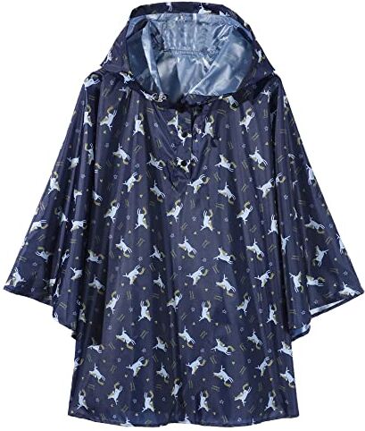 QIKADO Mantellina Pioggia Bambina Unicorno, Impermeabile Bambino Poncho Antipioggia Unisex con Bag 5-8anni