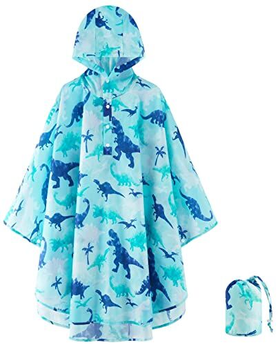 WAWSAM Poncho Impermeabile Bambini Giacca Antipioggia Leggera per Ragazzi Poncho Antipioggia Riutilizzabile con Unicorno Impermeabile con Cappuccio per Scuola Escursionismo Viaggiare Campeggio