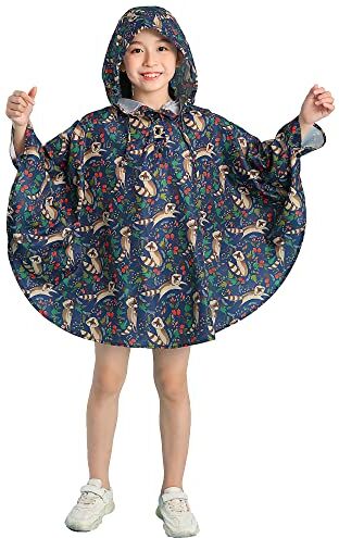 Gaga city Poncho Impermeabile Mantella Impermeabile Unisex Bambino Mantella Pioggia Ragazza Procione/M