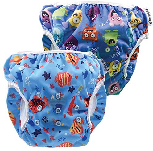 fakiku Costume Contenitivo Neonato Pannolino Costumino Mare Piscina Bimbo Bimba Costumino Lavabile Riutilizzabile Impermeabili 0-36 Cover Pannolini Lavabili Set Mare Bambino Costumi Mare Bambina