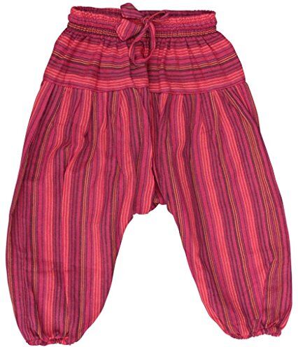 SHOPOHOLIC FASHION Pantaloni larghi alla turca per bambino, stile hippie-harem-boho, colorati e comodi Maroon L