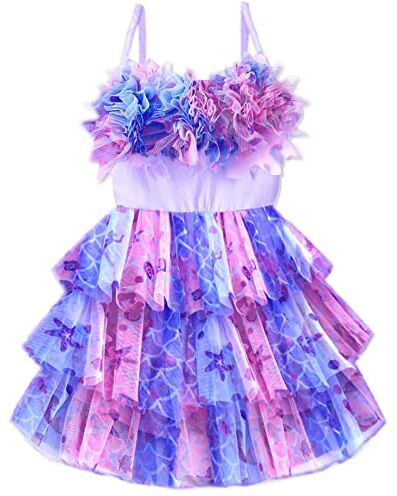 VIKITA Vestito Cotone Stampa Principessa Tulle Tutu Festa di Compleanno Abito Bambina Sh4006 9-10 Anni