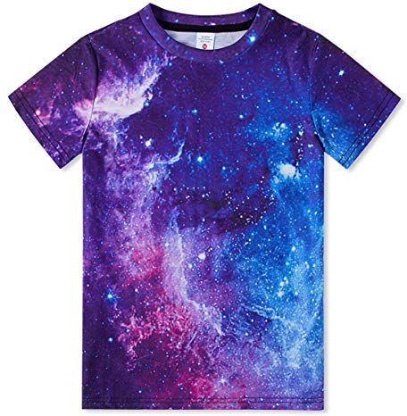 TUONROAD Ragazzo Ragazze T Shirt Divertente 3D Galassia Colorato Tee Bambini Maglietta 14-16 Anni